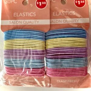 180 pastel hair bands NIP 5 different colors ponytail holders